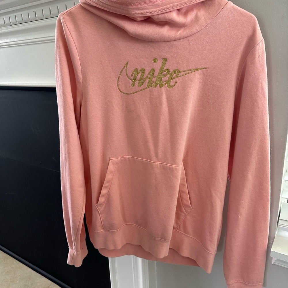 Nike Pink and Gold Cowl Neck Sweater